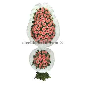Beyaz Çerçeve ve Pembe Gerbera Çiçekleri Düğün, Nişan, Açılış Çiçeği