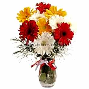 Cam Vazoda Papatya, Renkli Gerbera 