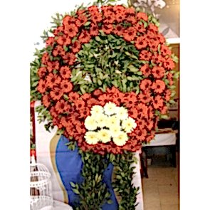 Kırmızı Beyaz Gerbera'dan Hazırlanmış Cenaze Çiçekleri