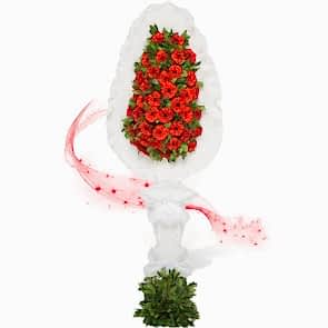 Kırmızı Gerbera Ayaklı Sepet Düğün Çiçeği - Ankara Çankaya