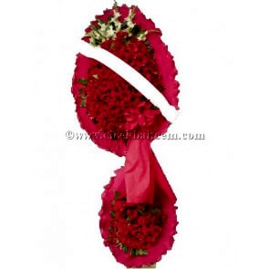 Ayaklı Sepet : Kırmızı Gerbera, Glayör Tasarlanmış Düğün, Nikah ve Açılış Sepeti