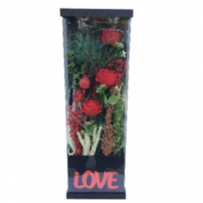 Love Işıklı Yapay Gül ve Kuru Çiçek